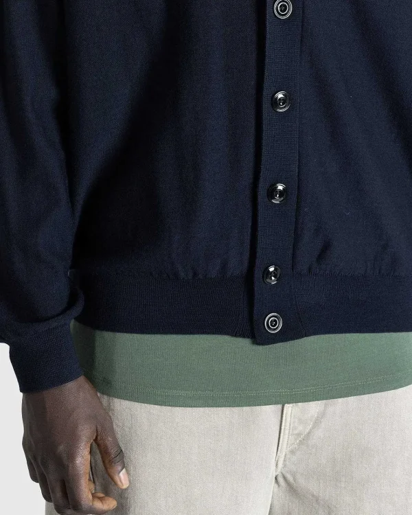 Strik>Lemaire Afslappet Twisted Cardigan Dark Navy