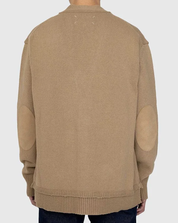 Strik>Maison Margiela Albue Patch Cardigan Beige