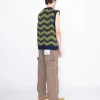 Strik>Highsnobiety HS05 Alpaca Fuzzy Wave Sweater Vest Navy/Olive Gron