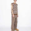 Strik>Highsnobiety HS05 Alpaca Fuzzy Wave Sweater Vest Lysebla/Brun