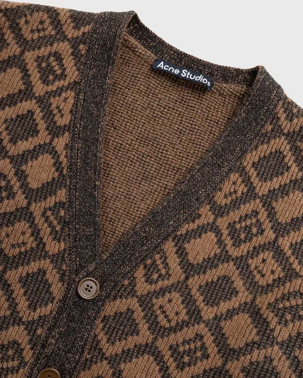 Strik>Acne Studios Ansigtsfliser Cardigan Toffee Brun