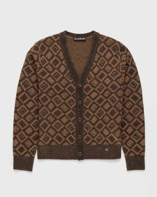 Strik>Acne Studios Ansigtsfliser Cardigan Toffee Brun