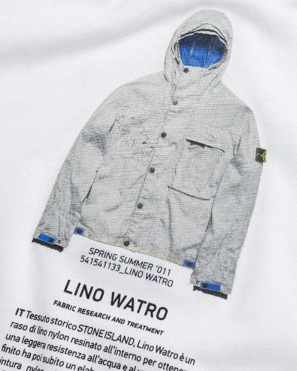 T-Shirts>Stone Island Archivio Lino Watro T-Shirt Hvid