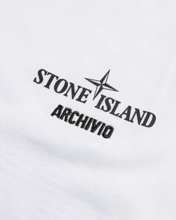 T-Shirts>Stone Island Archivio Lino Watro T-Shirt Hvid