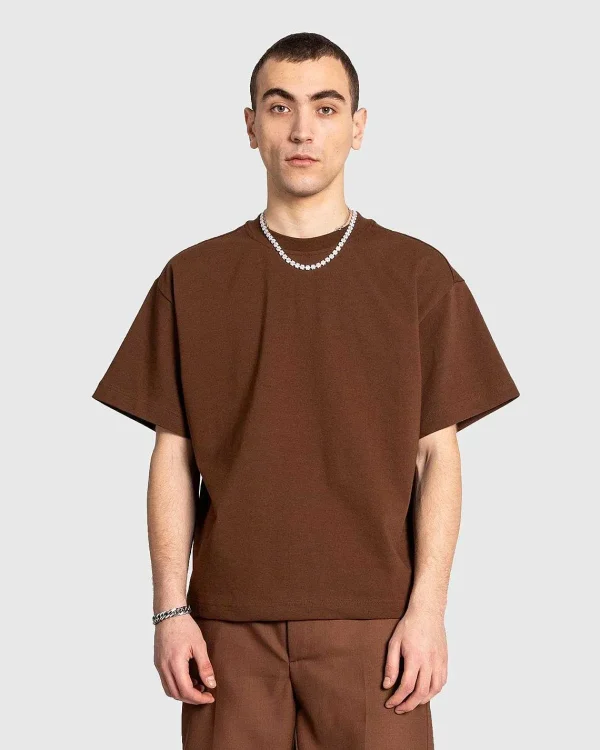 T-Shirts>Séfr Atelier Tee Heavy Brown Bomuld