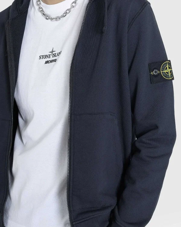 Sveder>Stone Island Beklaedningsfarvet Sweatshirt Med Rund Hals, Marinebla