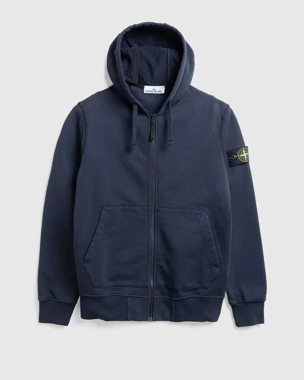 Sveder>Stone Island Beklaedningsfarvet Sweatshirt Med Rund Hals, Marinebla