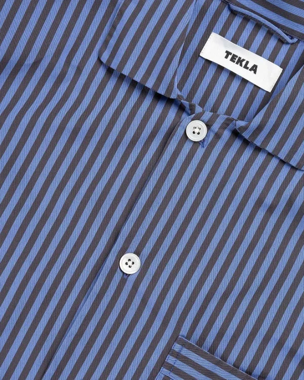 Undertøj>Tekla Bomuld Poplin Pyjamas Skjorte Verneuil Stripes