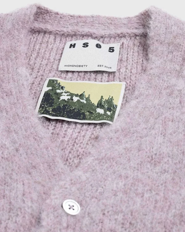 Strik>Highsnobiety HS05 Borstet Alpaca Cardigan Pale Rose