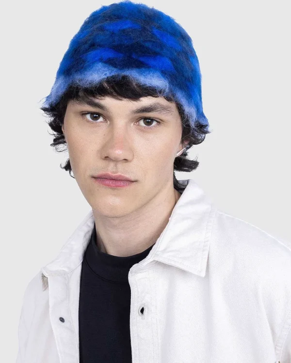 Hatte>SSU Borstet Mohair Muslingeskal Bucket Hat Merlin Blue