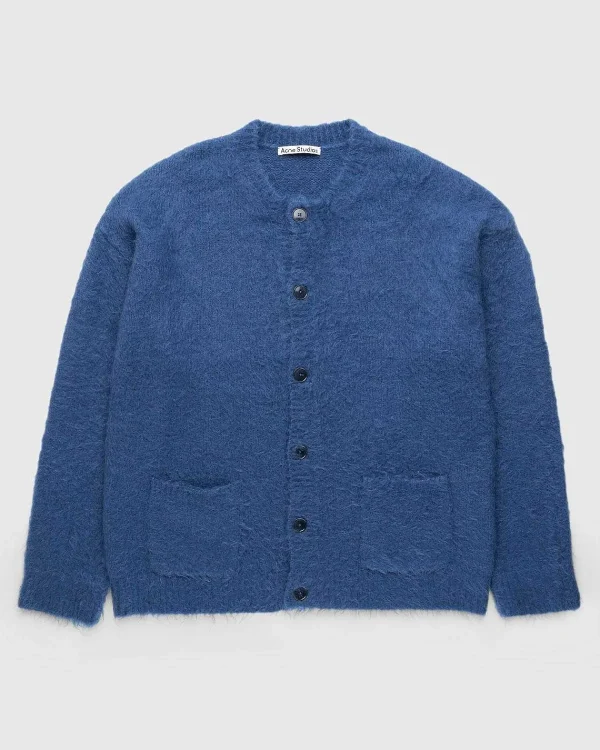 Strik>Acne Studios Borstet Uld Cardigan Bla