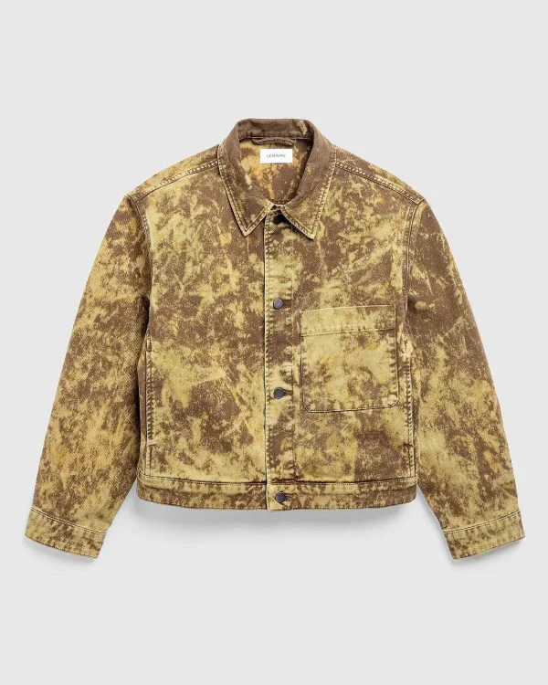 Overtøj>Lemaire Boxy Trucker Jacket Denim Acid Snow Bronze