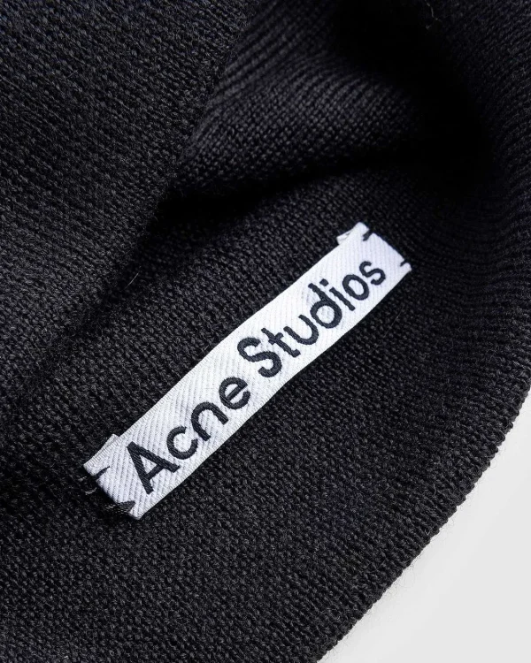 Vinter Tilbehør>Acne Studios Broderet Logo Beanie Sort