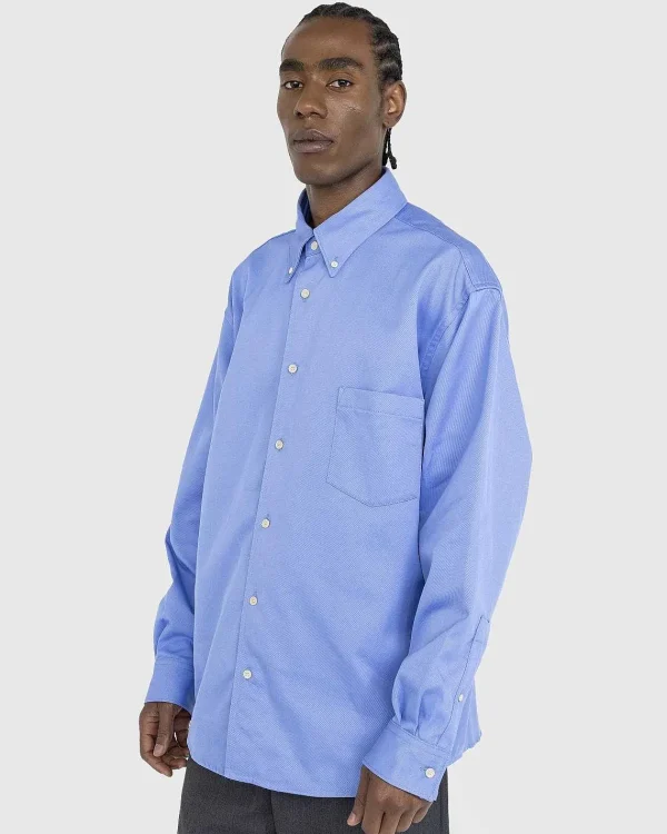 Skjorter>Acne Studios Button-Up Overshirt Kornblomst Bla