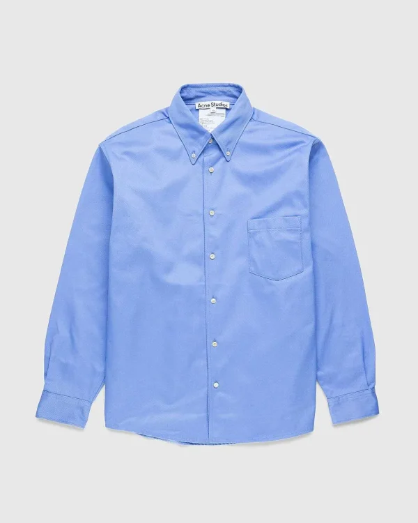 Skjorter>Acne Studios Button-Up Overshirt Kornblomst Bla