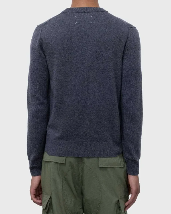 Strik>Maison Margiela Cashmere V-Hals Sweater Gra