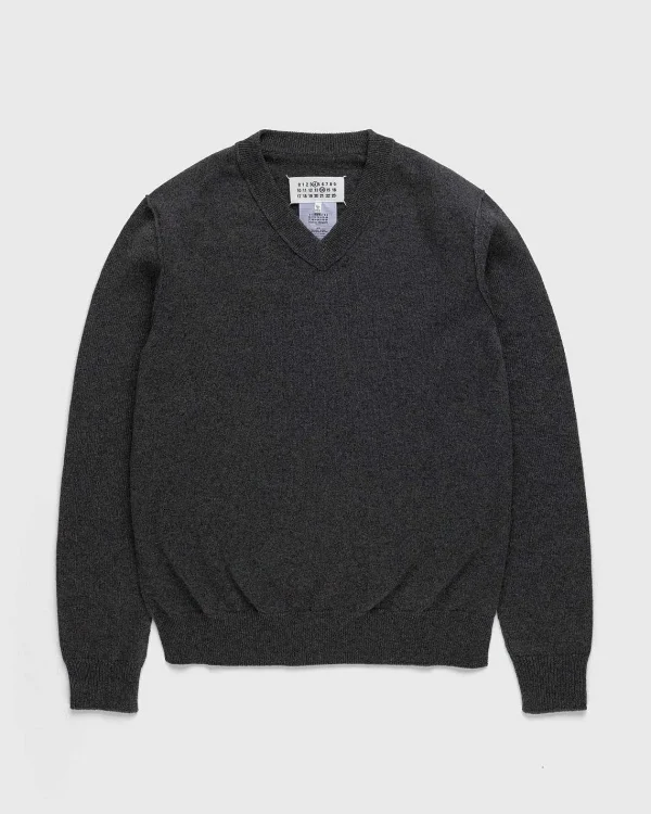 Strik>Maison Margiela Cashmere V-Hals Sweater Gra