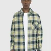 Skjorter>Acne Studios Check Button-Up Skjorte Skovgron/Lysegron