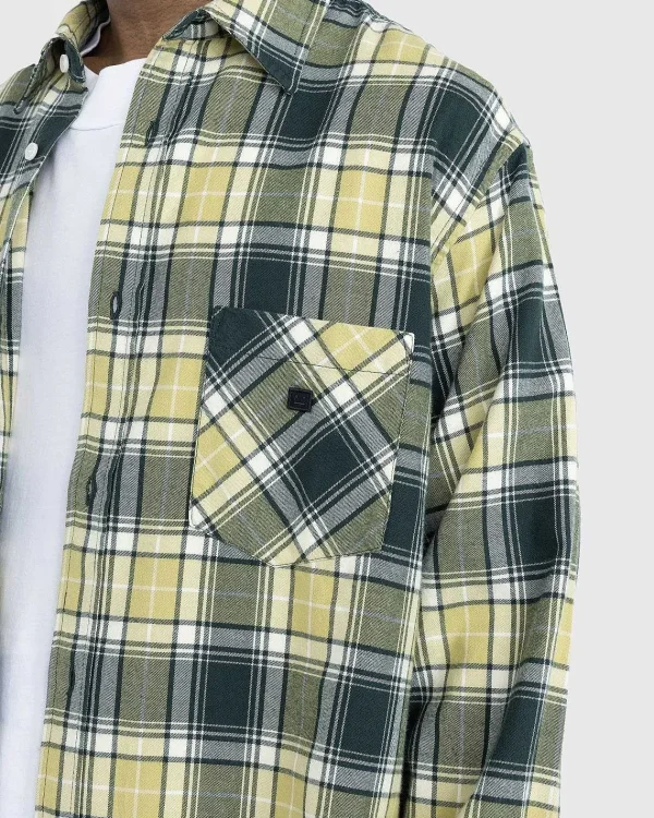 Skjorter>Acne Studios Check Button-Up Skjorte Skovgron/Lysegron