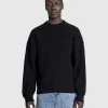 Strik>Marine Serre Core Knit Crewneck Pullover Sort