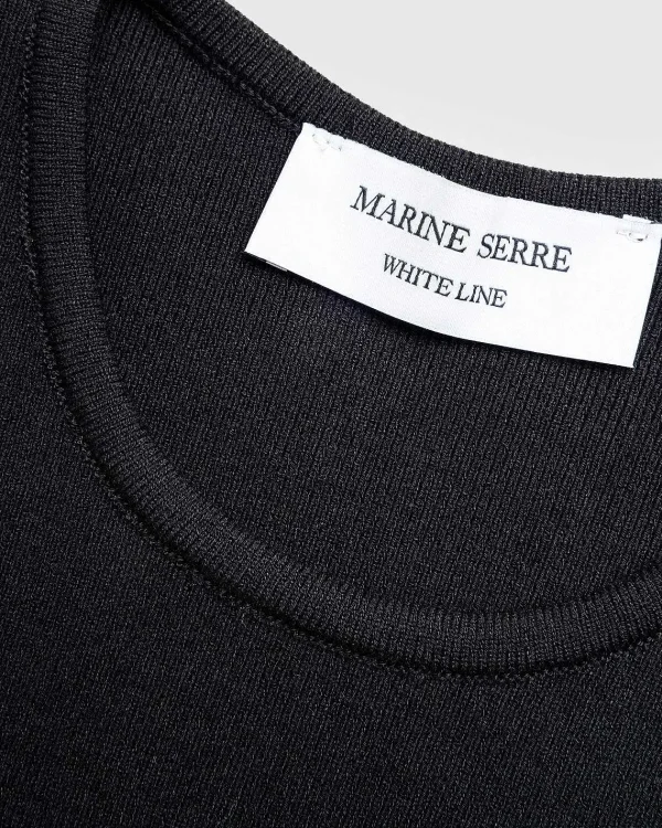 T-Shirts>Marine Serre Core Knit Open Back Pullover Sort