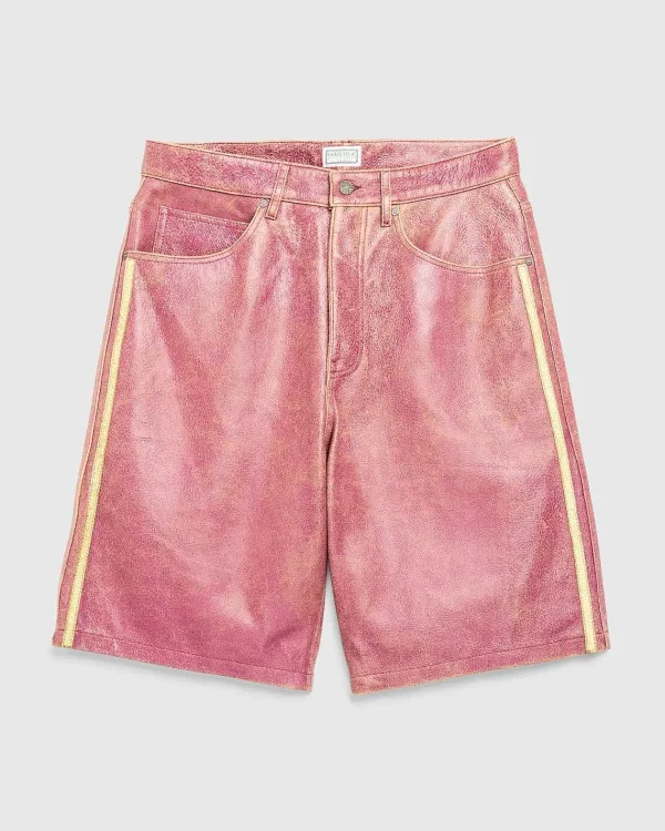 Shorts>Guess USA Crackle Leather Short Distressed Damson Multi