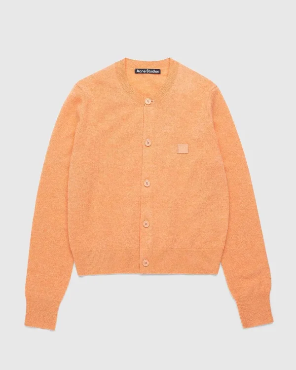 Strik>Acne Studios Crewneck Cardigan Mandarin Orange Melange