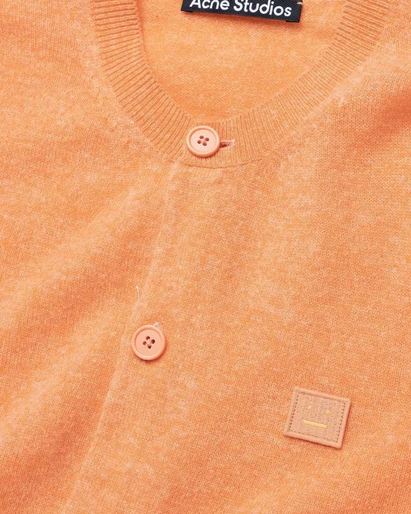 Strik>Acne Studios Crewneck Cardigan Mandarin Orange Melange