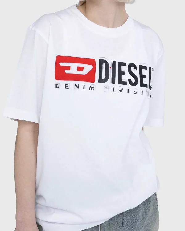 T-Shirts>Diesel Denim Division T-Shirt Hvid