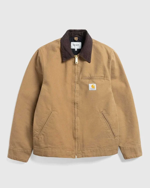 Overtøj>Carhartt WIP Detroit Jakke Hamilton Brown/ Tobak/Rinsed