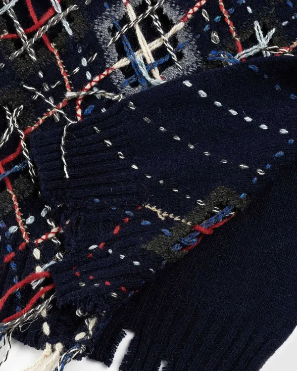 Strik>Maison Margiela Distressed Wool Crewneck Sweater Multi