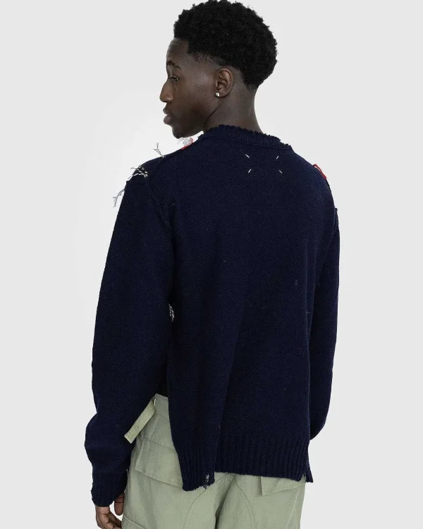 Strik>Maison Margiela Distressed Wool Crewneck Sweater Multi