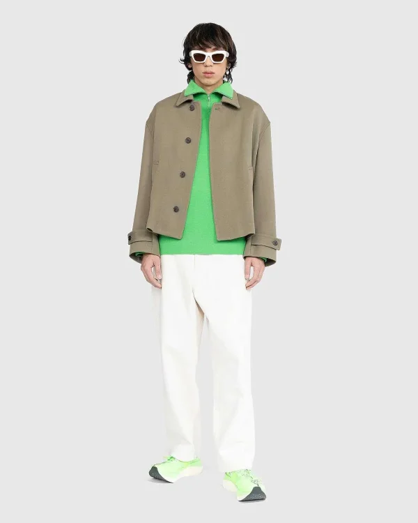 Overtøj>Auralee Double Cloth Hard Twist Carsey Blouson Khaki