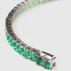 Smykker>Hatton Labs Emerald Cut Tennis Armband Solv/Smaragd