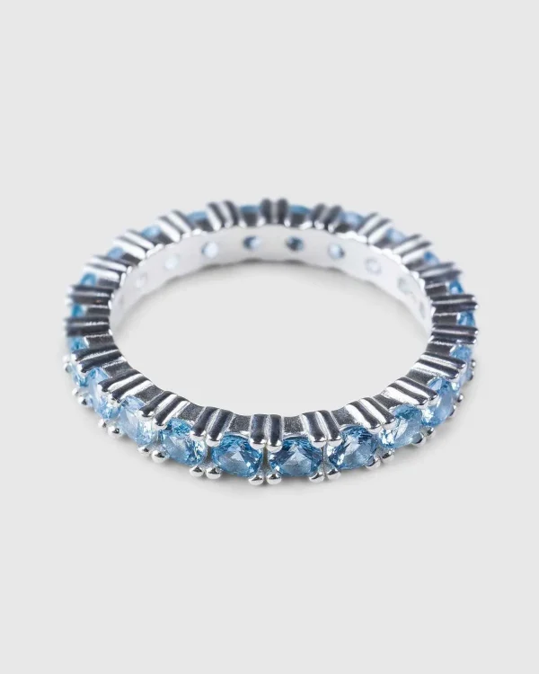 Smykker>Hatton Labs Eternity Ring Solv/Aqua