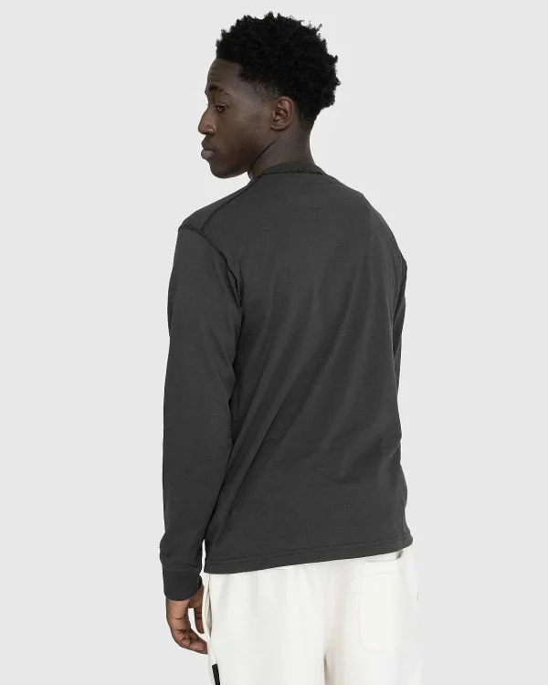 T-Shirts>Stone Island Fissato Langaermet T-Shirt Charcoal