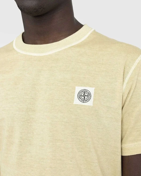 T-Shirts>Stone Island Fissato T-Shirt Natural Beige