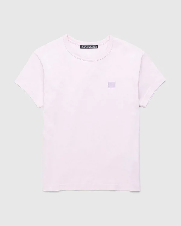 T-Shirts>Acne Studios Fitted Crewneck T-Shirt Lys Pink