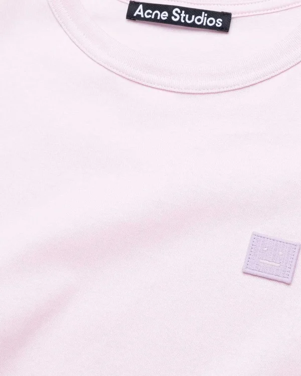 T-Shirts>Acne Studios Fitted Crewneck T-Shirt Lys Pink