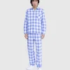 Undertøj>Tekla Flanell Pyjamasskjorte Lysebla Plaid