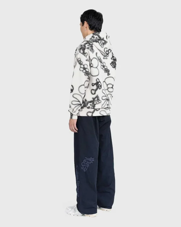 Sveder>NTS Fleece Flower Hoodie Elfenben/Sort