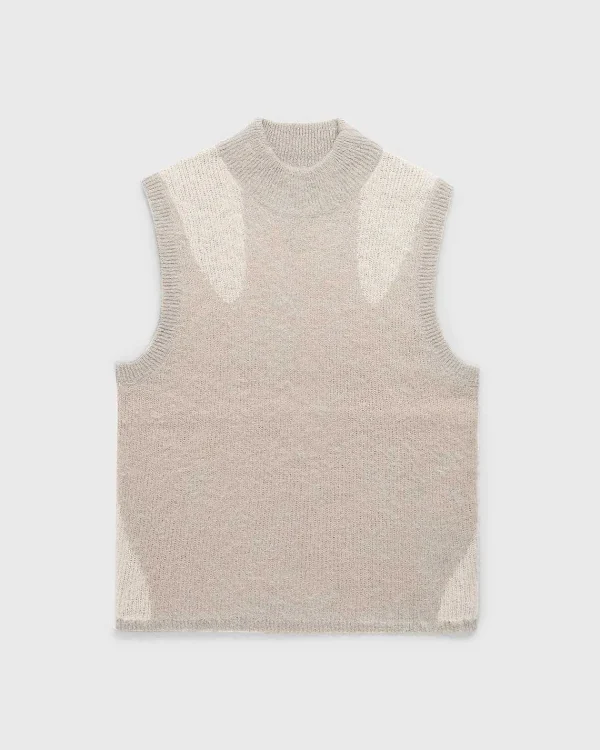 Strik>_J.L-A.L_ Flydende Alpaca Vest Lysegra