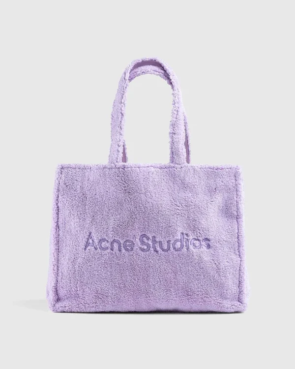 Tasker>Acne Studios Furry Logo Skulder Tote Bag Lilac Purple