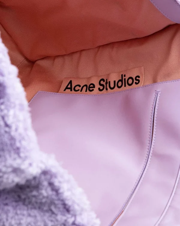 Tasker>Acne Studios Furry Logo Skulder Tote Bag Lilac Purple