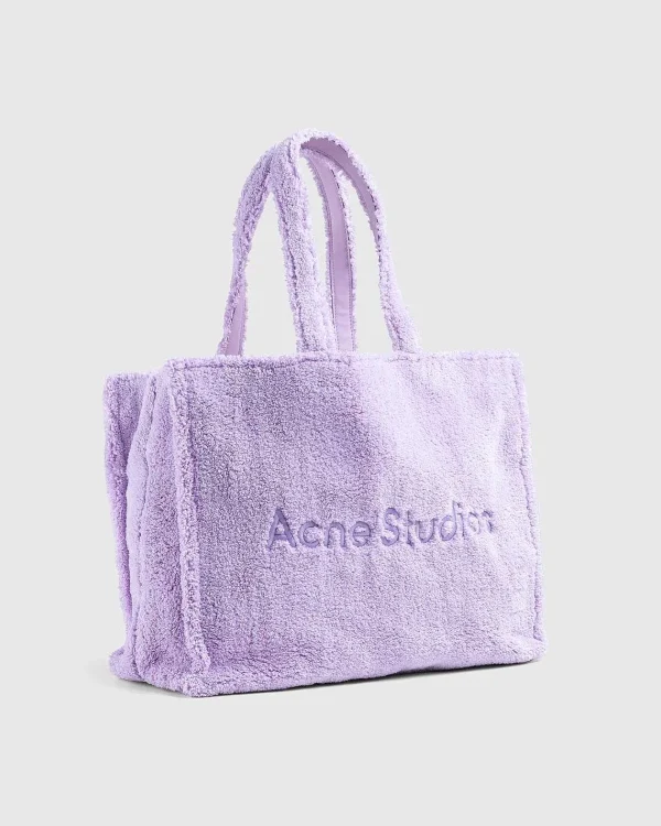 Tasker>Acne Studios Furry Logo Skulder Tote Bag Lilac Purple