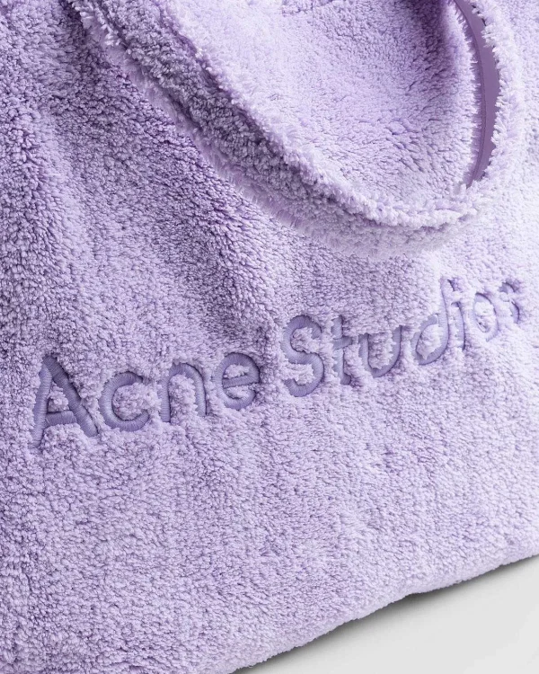 Tasker>Acne Studios Furry Logo Skulder Tote Bag Lilac Purple