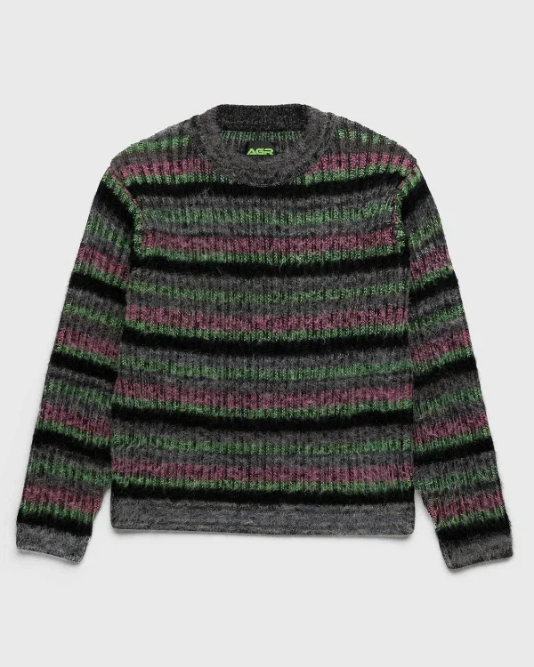 Strik>AGR Fuzzy Mohair Crewneck Sweater Multi