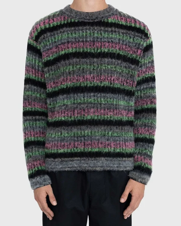 Strik>AGR Fuzzy Mohair Crewneck Sweater Multi