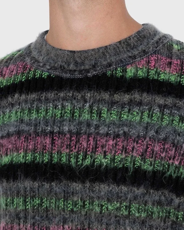 Strik>AGR Fuzzy Mohair Crewneck Sweater Multi