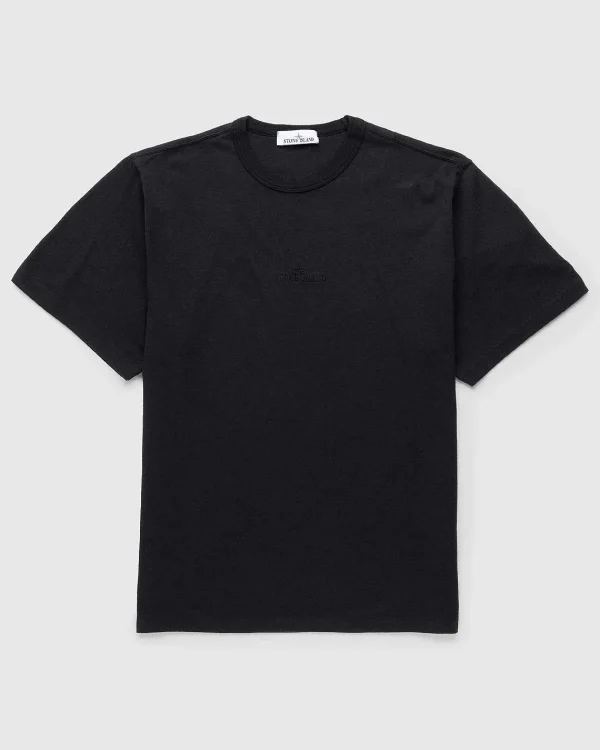 T-Shirts>Stone Island Garment-Dyed Logo T-Shirt Sort